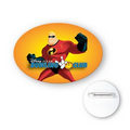 Oval Shape Plastic Advertising Campaign Button (1 1/2" X 2 1/4")